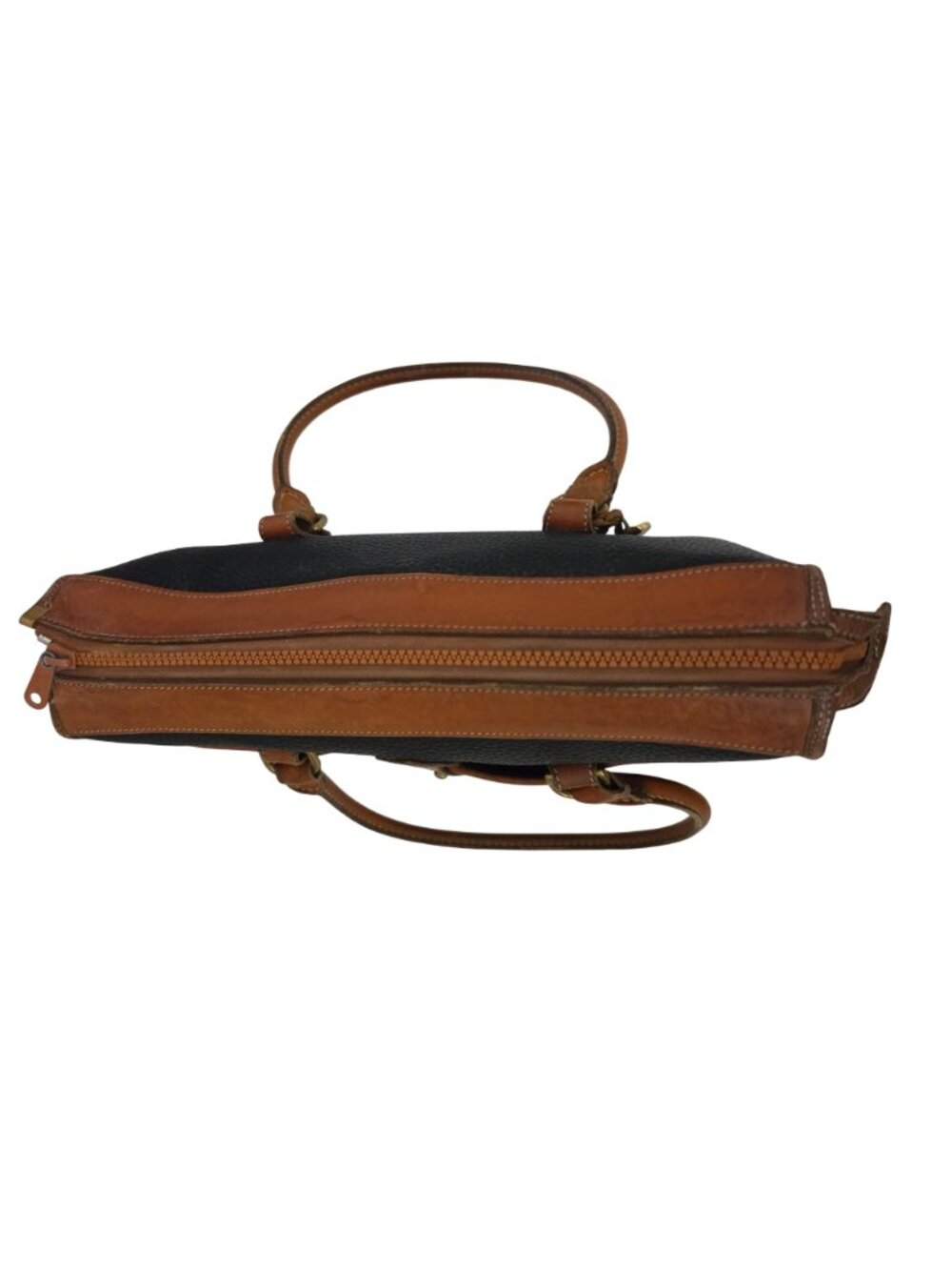 Vintage Dooney & Bourke AWL Satchel Black Tan Leather USA Made – No Strap - Picture 5 of 12